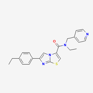 molecular formula C22H22N4OS B3803034 N-ethyl-6-(4-ethylphenyl)-N-(pyridin-4-ylmethyl)imidazo[2,1-b][1,3]thiazole-3-carboxamide 