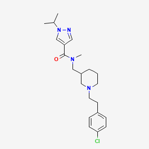 molecular formula C22H31ClN4O B3803048 N-({1-[2-(4-chlorophenyl)ethyl]-3-piperidinyl}methyl)-1-isopropyl-N-methyl-1H-pyrazole-4-carboxamide 