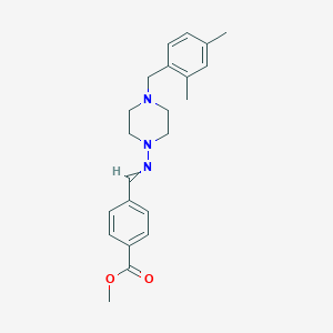 molecular formula C22H27N3O2 B380316 METHYL 4-[({4-[(2,4-DIMETHYLPHENYL)METHYL]PIPERAZIN-1-YL}IMINO)METHYL]BENZOATE 
