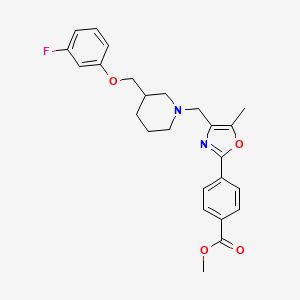 molecular formula C25H27FN2O4 B3803272 methyl 4-[4-({3-[(3-fluorophenoxy)methyl]-1-piperidinyl}methyl)-5-methyl-1,3-oxazol-2-yl]benzoate 