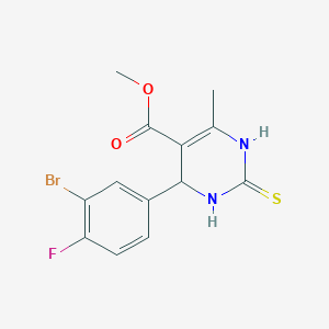 molecular formula C13H12BrFN2O2S B380337 Methyl 4-(3-bromo-4-fluorophenyl)-6-methyl-2-thioxo-1,2,3,4-tetrahydropyrimidine-5-carboxylate CAS No. 385400-53-3