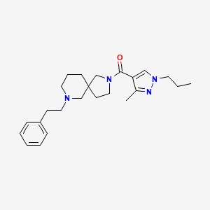 molecular formula C24H34N4O B3803436 2-[(3-methyl-1-propyl-1H-pyrazol-4-yl)carbonyl]-7-(2-phenylethyl)-2,7-diazaspiro[4.5]decane 