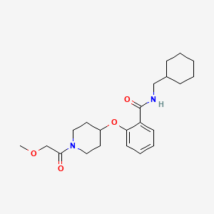 molecular formula C22H32N2O4 B3803755 N-(cyclohexylmethyl)-2-[1-(2-methoxyacetyl)piperidin-4-yl]oxybenzamide 