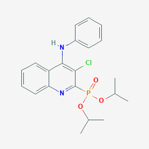molecular formula C21H24ClN2O3P B380391 BIS(PROPAN-2-YL) [3-CHLORO-4-(PHENYLAMINO)QUINOLIN-2-YL]PHOSPHONATE 