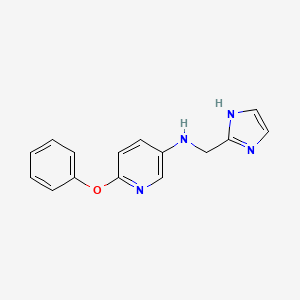 molecular formula C15H14N4O B3803918 N-(1H-imidazol-2-ylmethyl)-6-phenoxypyridin-3-amine 