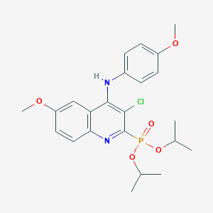 molecular formula C23H28ClN2O5P B380395 BIS(PROPAN-2-YL) {3-CHLORO-6-METHOXY-4-[(4-METHOXYPHENYL)AMINO]QUINOLIN-2-YL}PHOSPHONATE 