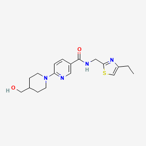 molecular formula C18H24N4O2S B3804813 N-[(4-ethyl-1,3-thiazol-2-yl)methyl]-6-[4-(hydroxymethyl)piperidin-1-yl]pyridine-3-carboxamide 