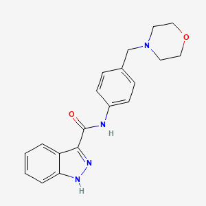 molecular formula C19H20N4O2 B3805218 N-[4-(morpholin-4-ylmethyl)phenyl]-1H-indazole-3-carboxamide 