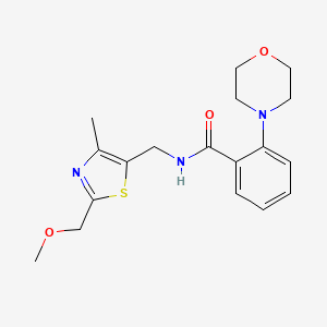 molecular formula C18H23N3O3S B3805260 N-[[2-(methoxymethyl)-4-methyl-1,3-thiazol-5-yl]methyl]-2-morpholin-4-ylbenzamide 