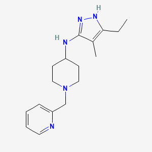 molecular formula C17H25N5 B3805400 N-(5-ethyl-4-methyl-1H-pyrazol-3-yl)-1-(pyridin-2-ylmethyl)piperidin-4-amine 