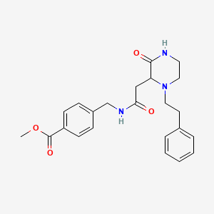 molecular formula C23H27N3O4 B3805613 Methyl 4-[[[2-[3-oxo-1-(2-phenylethyl)piperazin-2-yl]acetyl]amino]methyl]benzoate 