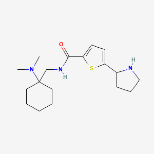 molecular formula C18H29N3OS B3805888 N-[[1-(dimethylamino)cyclohexyl]methyl]-5-pyrrolidin-2-ylthiophene-2-carboxamide 