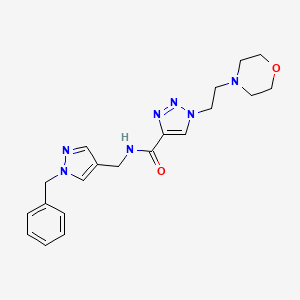molecular formula C20H25N7O2 B3806183 N-[(1-benzylpyrazol-4-yl)methyl]-1-(2-morpholin-4-ylethyl)triazole-4-carboxamide 