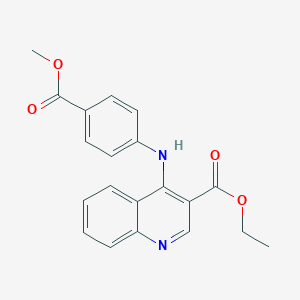 molecular formula C20H18N2O4 B380647 Ethyl 4-{[4-(methoxycarbonyl)phenyl]amino}quinoline-3-carboxylate CAS No. 307535-80-4