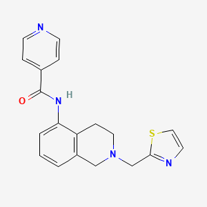 molecular formula C19H18N4OS B3806757 N-[2-(1,3-thiazol-2-ylmethyl)-3,4-dihydro-1H-isoquinolin-5-yl]pyridine-4-carboxamide 