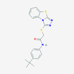 molecular formula C20H20N4OS2 B380677 N-(4-tert-butylphenyl)-2-([1,2,4]triazolo[3,4-b][1,3]benzothiazol-3-ylsulfanyl)acetamide CAS No. 314261-12-6