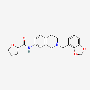 molecular formula C22H24N2O4 B3806820 N-[2-(1,3-benzodioxol-4-ylmethyl)-3,4-dihydro-1H-isoquinolin-7-yl]oxolane-2-carboxamide 