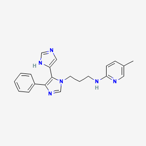 molecular formula C21H22N6 B3807017 N-[3-[5-(1H-imidazol-5-yl)-4-phenylimidazol-1-yl]propyl]-5-methylpyridin-2-amine 
