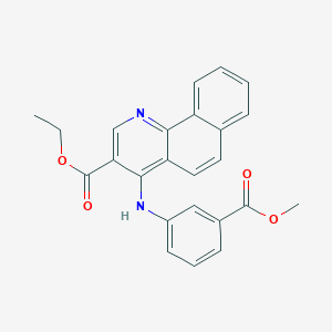 molecular formula C24H20N2O4 B380765 Ethyl 4-{[3-(methoxycarbonyl)phenyl]amino}benzo[h]quinoline-3-carboxylate 
