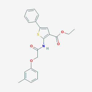 molecular formula C22H21NO4S B380770 ETHYL 2-[2-(3-METHYLPHENOXY)ACETAMIDO]-5-PHENYLTHIOPHENE-3-CARBOXYLATE 