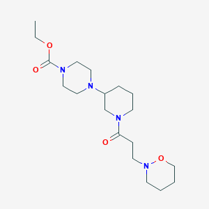 molecular formula C19H34N4O4 B3807719 Ethyl 4-[1-[3-(oxazinan-2-yl)propanoyl]piperidin-3-yl]piperazine-1-carboxylate 
