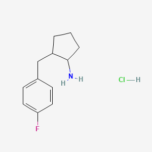molecular formula C12H17ClFN B3807768 rac-[(1R,2R)-2-(4-Fluorobenzyl)cyclopentyl]amine hydrochloride 