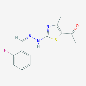2-Fluorobenzaldehyde (5-acetyl-4-methyl-1,3-thiazol-2-yl)hydrazone