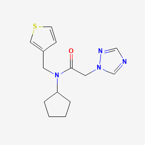 molecular formula C14H18N4OS B3807994 N-cyclopentyl-N-(thiophen-3-ylmethyl)-2-(1,2,4-triazol-1-yl)acetamide 