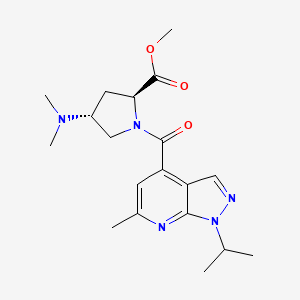 molecular formula C19H27N5O3 B3808010 methyl (2S,4R)-4-(dimethylamino)-1-[(1-isopropyl-6-methyl-1H-pyrazolo[3,4-b]pyridin-4-yl)carbonyl]pyrrolidine-2-carboxylate 