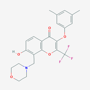 3-(3,5-dimethylphenoxy)-7-hydroxy-8-(morpholin-4-ylmethyl)-2-(trifluoromethyl)-4H-chromen-4-one