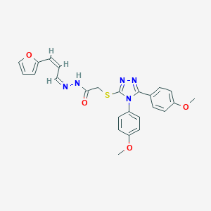 2-{[4,5-bis(4-methoxyphenyl)-4H-1,2,4-triazol-3-yl]sulfanyl}-N'-[3-(2-furyl)-2-propenylidene]acetohydrazide