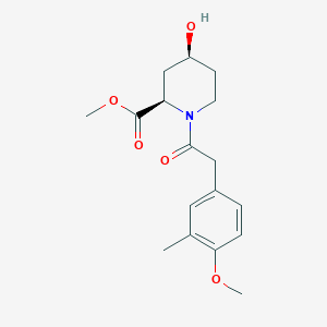 molecular formula C17H23NO5 B3808091 methyl (2R,4S)-4-hydroxy-1-[2-(4-methoxy-3-methylphenyl)acetyl]piperidine-2-carboxylate 