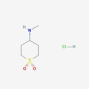 molecular formula C6H14ClNO2S B3808102 4-(Methylamino)thiane-1,1-dione hydrochloride 