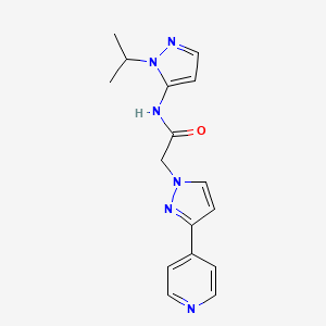 molecular formula C16H18N6O B3808108 N-(2-propan-2-ylpyrazol-3-yl)-2-(3-pyridin-4-ylpyrazol-1-yl)acetamide 