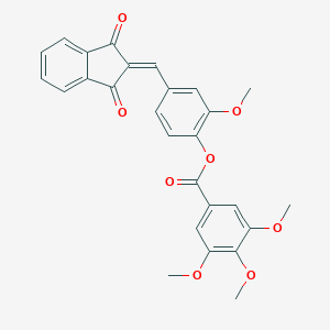 4-[(1,3-dioxo-1,3-dihydro-2H-inden-2-ylidene)methyl]-2-methoxyphenyl 3,4,5-trimethoxybenzoate
