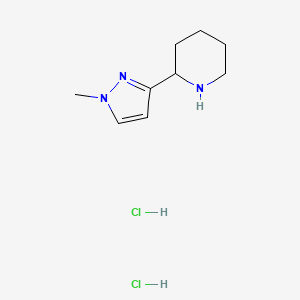 molecular formula C9H17Cl2N3 B3808150 2-(1-methyl-1H-pyrazol-3-yl)piperidine dihydrochloride 
