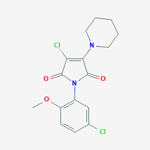3-chloro-1-(5-chloro-2-methoxyphenyl)-4-(1-piperidinyl)-1H-pyrrole-2,5-dione