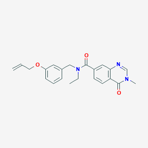 molecular formula C22H23N3O3 B3808222 N-[3-(allyloxy)benzyl]-N-ethyl-3-methyl-4-oxo-3,4-dihydroquinazoline-7-carboxamide 