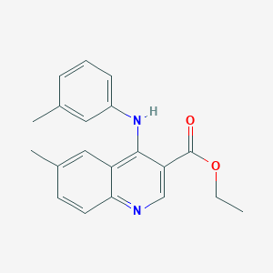 molecular formula C20H20N2O2 B380826 Ethyl 6-methyl-4-[(3-methylphenyl)amino]quinoline-3-carboxylate 