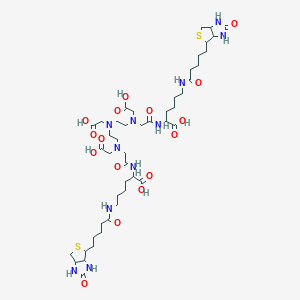 molecular formula C46H75N11O16S2 B038083 Diethylenetriaminepentaacetic acid alpha,omega-bis(biocytinamide) CAS No. 118896-98-3