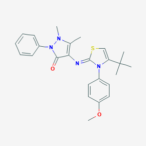 4-[(4-tert-butyl-3-(4-methoxyphenyl)-1,3-thiazol-2(3H)-ylidene)amino]-1,5-dimethyl-2-phenyl-1,2-dihydro-3H-pyrazol-3-one