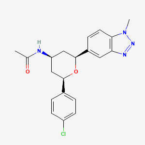 molecular formula C20H21ClN4O2 B3808455 N-[(2R*,4R*,6S*)-2-(4-chlorophenyl)-6-(1-methyl-1H-1,2,3-benzotriazol-5-yl)tetrahydro-2H-pyran-4-yl]acetamide 