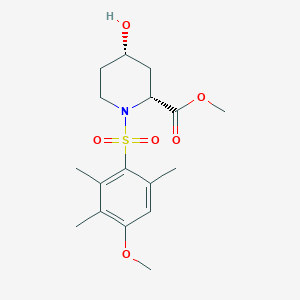 molecular formula C17H25NO6S B3808653 methyl (2R,4S)-4-hydroxy-1-(4-methoxy-2,3,6-trimethylphenyl)sulfonylpiperidine-2-carboxylate 