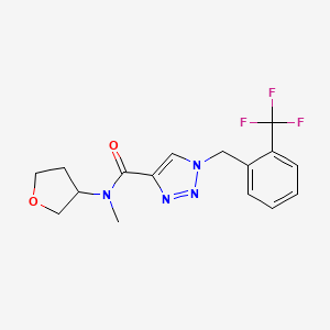 molecular formula C16H17F3N4O2 B3808668 N-methyl-N-(oxolan-3-yl)-1-[[2-(trifluoromethyl)phenyl]methyl]triazole-4-carboxamide 