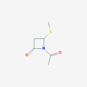 molecular formula C6H9NO2S B038087 1-Acetyl-4-(methylthio)azetidin-2-one CAS No. 119873-97-1