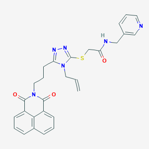 2-[[5-[3-(1,3-dioxobenzo[de]isoquinolin-2-yl)propyl]-4-prop-2-enyl-1,2,4-triazol-3-yl]sulfanyl]-N-(pyridin-3-ylmethyl)acetamide
