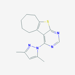 molecular formula C16H18N4S B380879 4-(3,5-dimethyl-1H-pyrazol-1-yl)-6,7,8,9-tetrahydro-5H-cyclohepta[4,5]thieno[2,3-d]pyrimidine 
