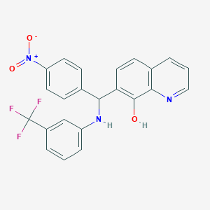 7-((4-Nitrophenyl)((3-(trifluoromethyl)phenyl)amino)methyl)quinolin-8-ol