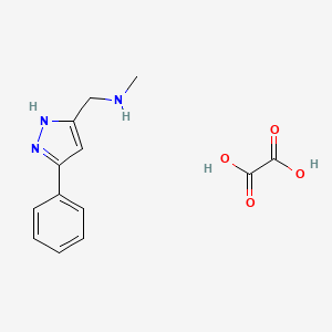molecular formula C13H15N3O4 B3808901 N-methyl-1-(5-phenyl-1H-pyrazol-3-yl)methanamine oxalate 