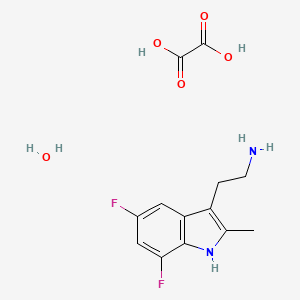 molecular formula C13H16F2N2O5 B3808936 [2-(5,7-Difluoro-2-methyl-1H-indol-3-yl)ethyl]amine oxalate hydrate 